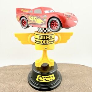 Disney Parks Pixar Cars Land Lightning McQueen Piston Cup Trophy Spins/Sounds! J